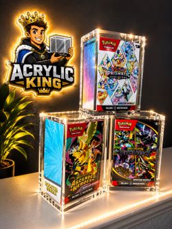 Acrylics for Pokémon Etb, Prismatic SPC , Mega Charizard UPC , Booster bundles , Booster Box!