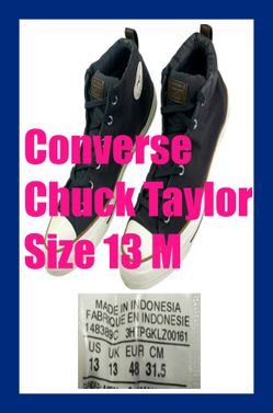 Comfortable Clean Converse Chuck Taylor All Star Charcoal Gray Men's 13 Medium Mid Top Sneakers Shoes