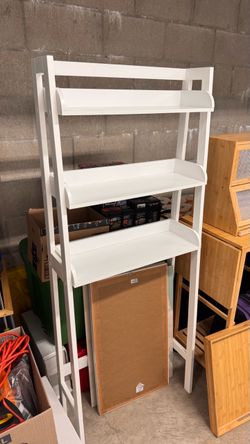 White Over-the-Toilet Storage Shelf Unit