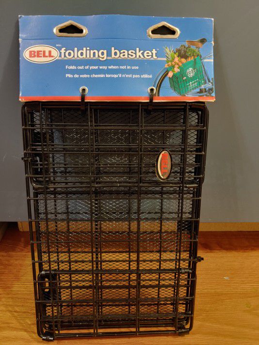 Bike Basket Metal Folding Carrier Portable Cargo Bag