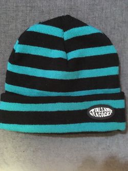 Women’s Striped Petals & Peacocks Beanie