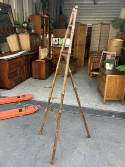 Mid Century Vintage Bamboo Easel Shelf