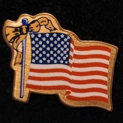 American United States flag yellow ribbon Union Made LAPEL PIN Patriotic
