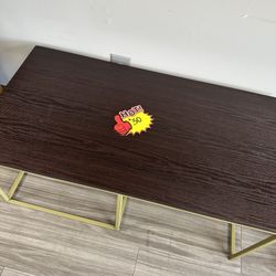 Metal And Wood Coffee Table Brown And Gold 