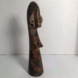 Vintage African Burkina Faso Mossi Fertility Doll Hand Carved Wood 8.5”