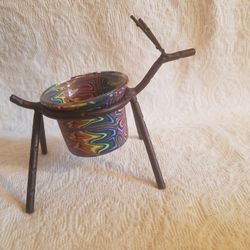Rudolph Iron Candle Holder With 2 Holders