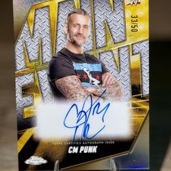 CM Punk Main Event Auto #33/50 2025 Topps Chrome WWE