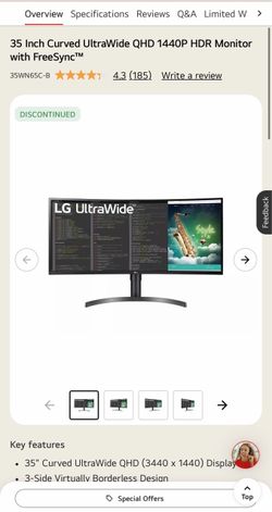 LG 35inch curved HDR monitor