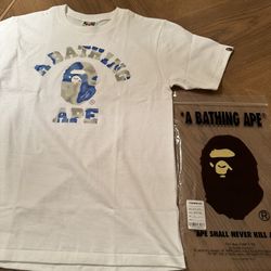 Bape Liquid Camo T-Shirt White/Blue