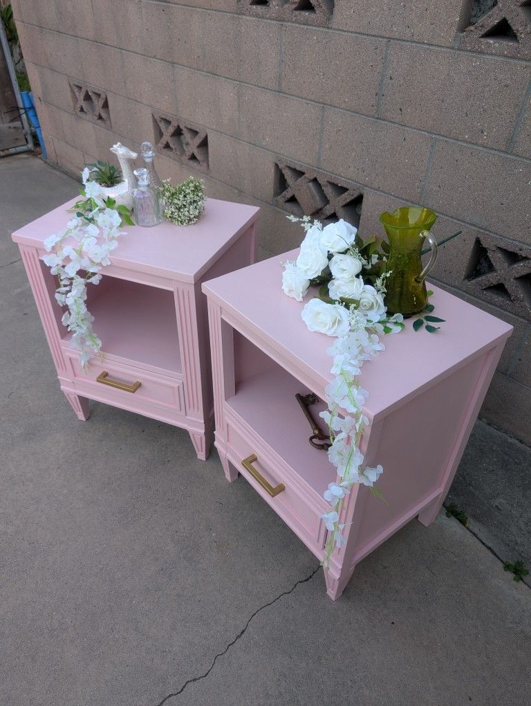 Pink Vintage Nightstands