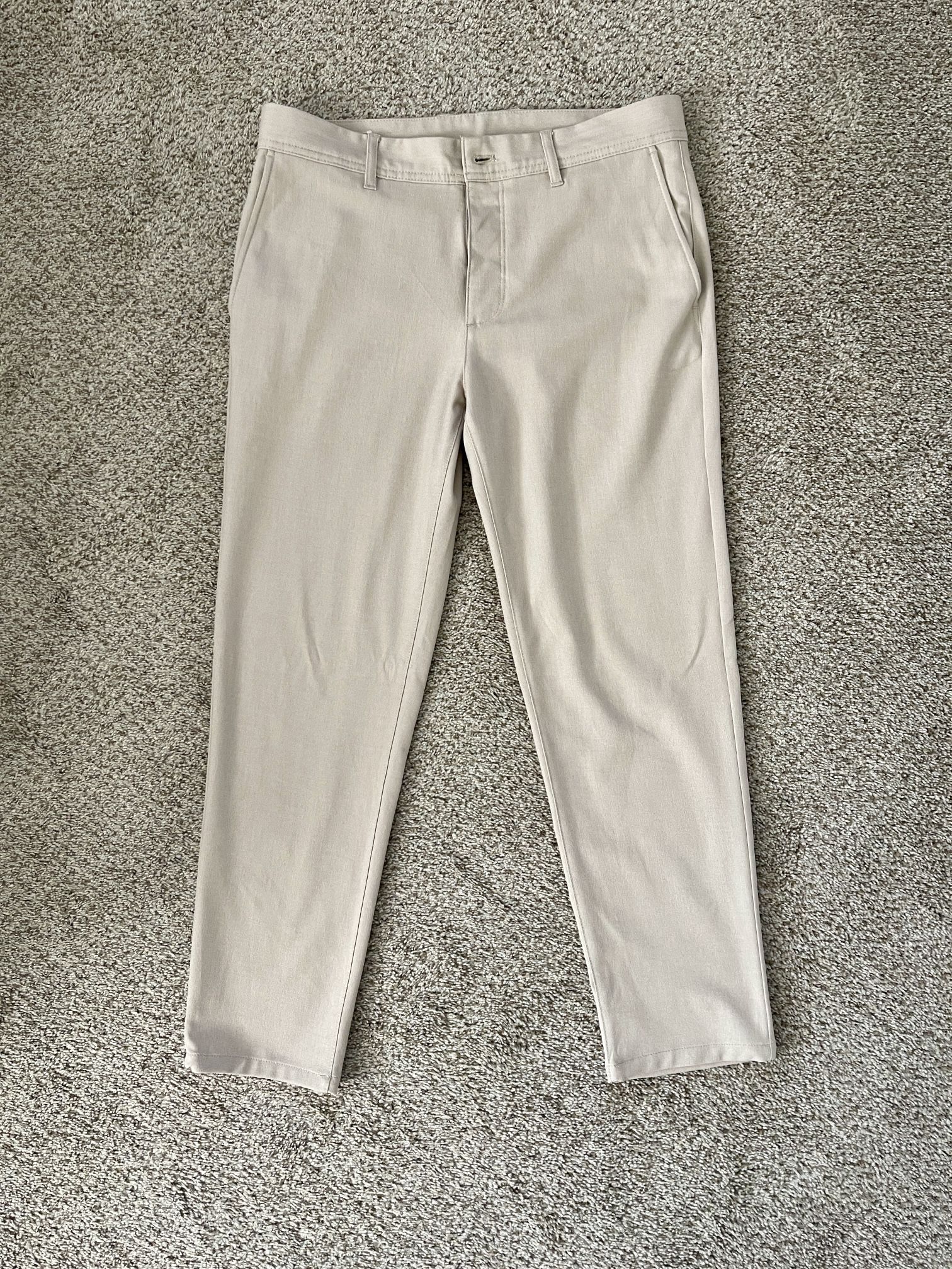 (New) Zara Men's textured stretch pants - beige
