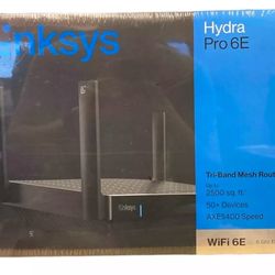  Linksys Hydra Pro WiFi 6E Tri-Band Mesh Wireless Router 2500 sq. ft AXE5400  Sealed