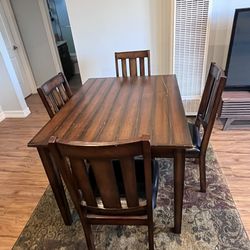 Table and Chair Set - Dark Brown And Black
