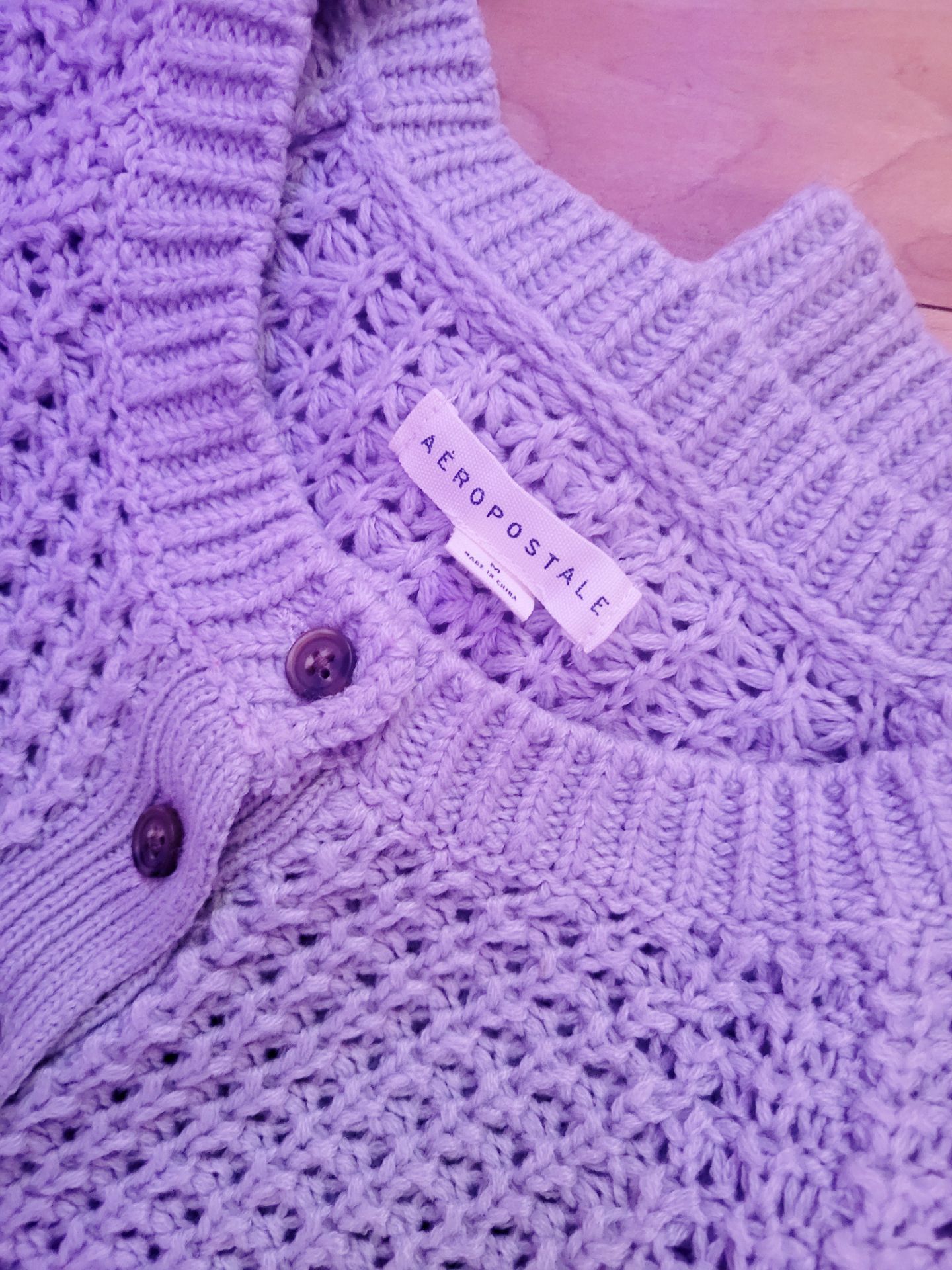 crochet knit sweater M