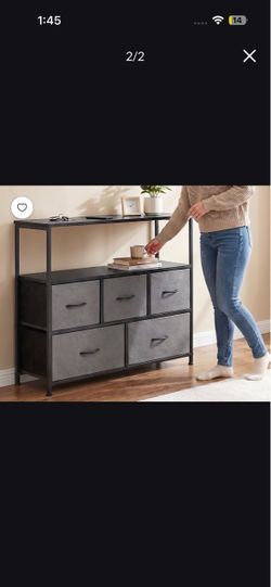 5 drawer dresser wooden and metal