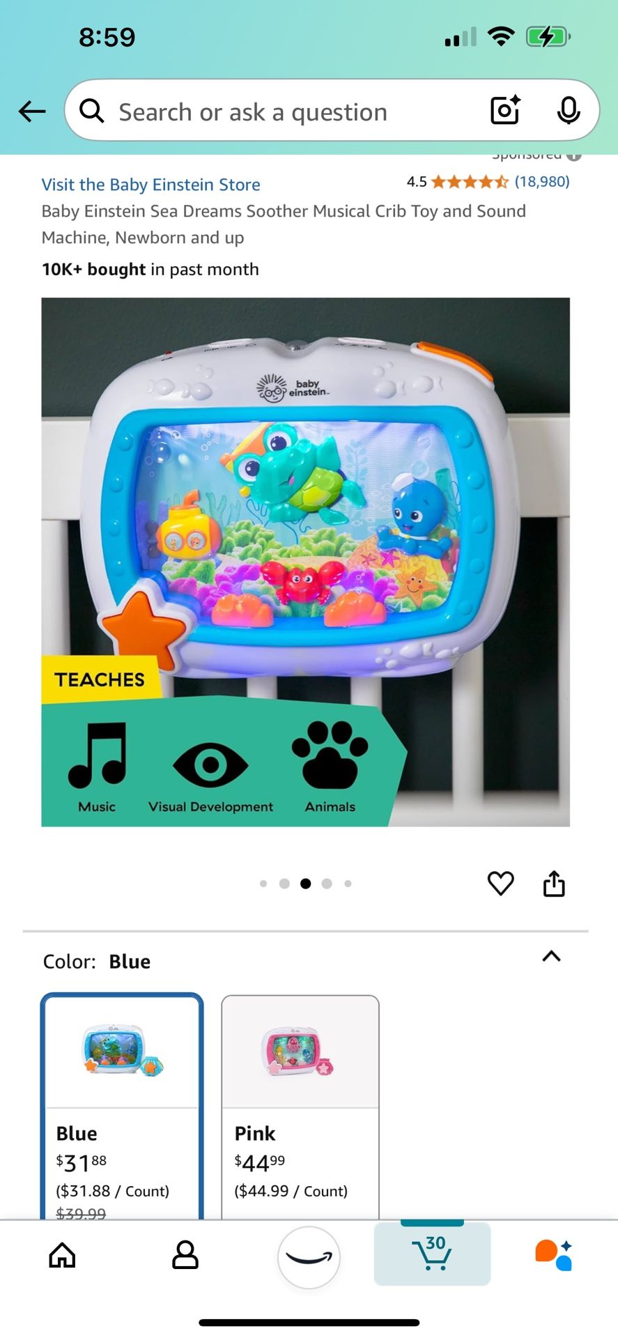Baby Einstein Soother Musical Crib