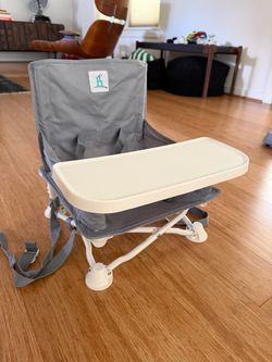 Hiccapop OmniBoost Travel Booster Seat w/ Tray — Freshly Washed, Folds Compact