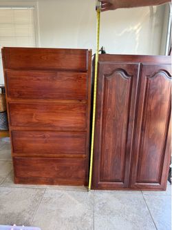 Dresser and Hutch  came out of a closet organizer    $45 take both pieces   Hutch fits on top of dresser