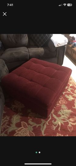 Dark Red Walter E Smith Ottoman 
