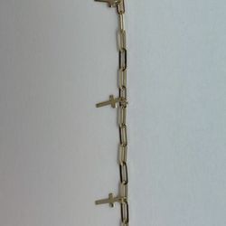 14 K Gold Bracelet With Cross. New