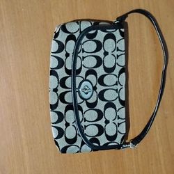 Coach Handbag Gray And Black