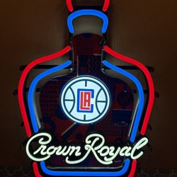 Los Angeles Clippers Crown Royal Neon Sign