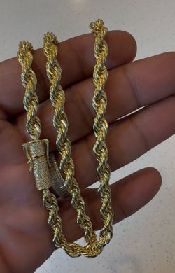 6mm Rope Chain w/diamond lock