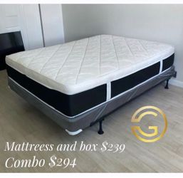 Mattress Queen Plush Pillow Top Bed Set $239 / Combo $294