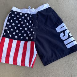 Mens Medium USA Swim Trunks 