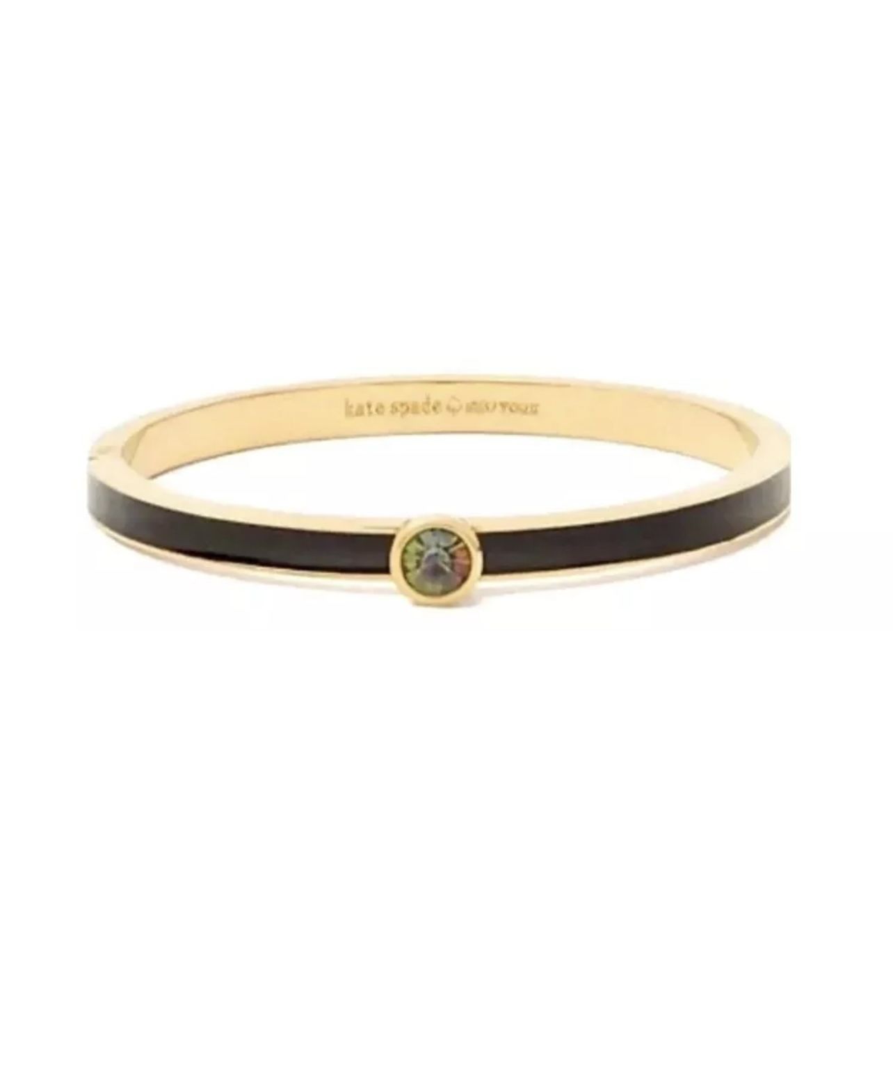 Kate Spade New York Forever Gems Crystal Bangle Bracelet In Black & Gold