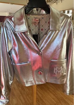 New jacket Silver leather Disney Minnie Mouse women size large