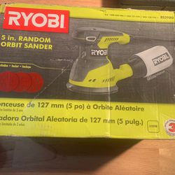 RYOBI 5 In . Random Orbit Sander Brand New