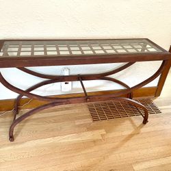 Vintage Glass & Metal Bombay Company Table