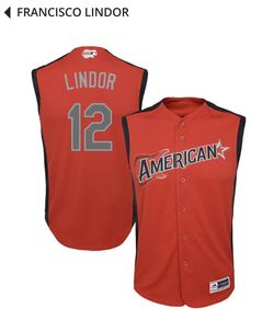 Francisco Lindor Indians 2019 Majestic All Star Jersey YOUTH LARGE