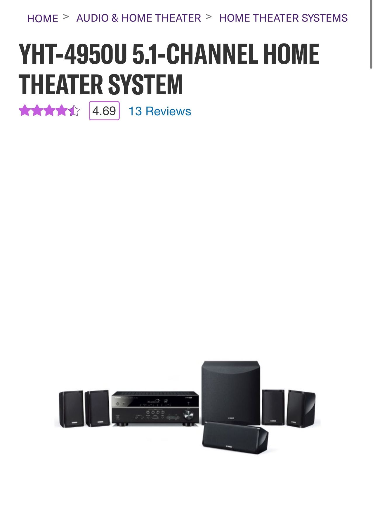 Yamaha YHT-4950U Home Theater System