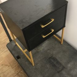 Small Wood Metal End Table
