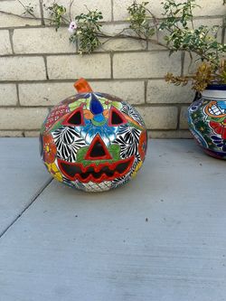 Talavera pumpkin decor