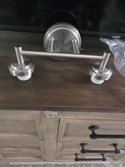 2-Light Brushed Nickel Vanity Bar Light