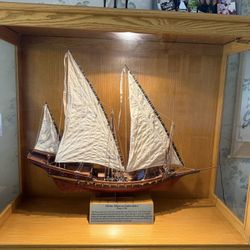 Tall Ship Model in Custom Cabinet