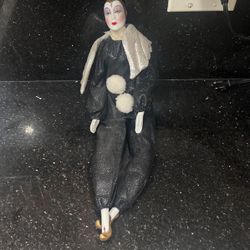 Vintage harlequin, porcelain doll