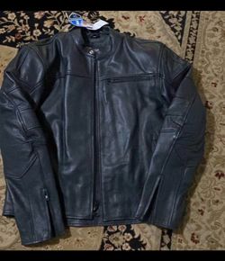 Brand new leather motorcycle jacket protection and nice design styling size xl I have xxl available and xxxl (OBO).
