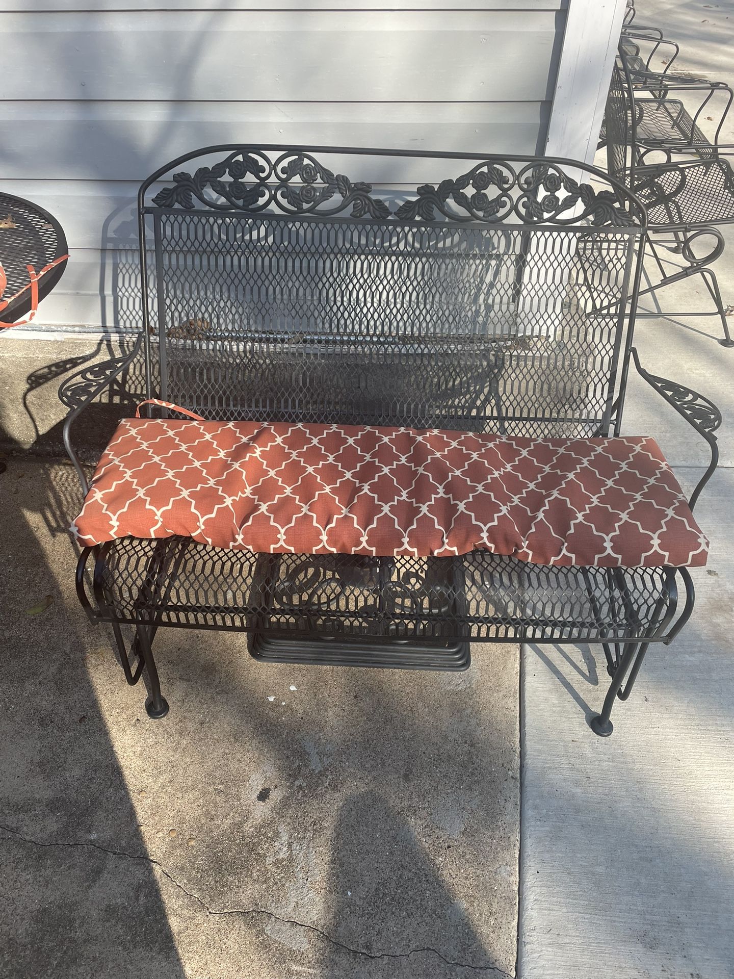 Rocking Bench With Waterproof Cushion 39” L