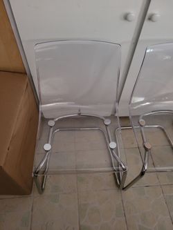 IKEA Tobias Clear Chrome Plated Chairs