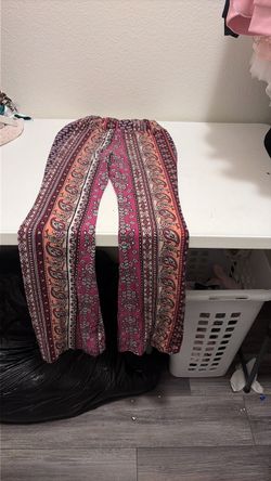 Paisley Print Boho Wide-Leg Pants
