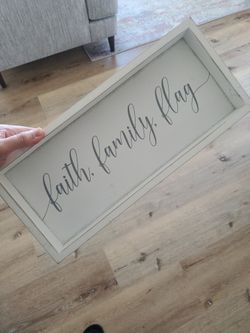 "Faith, Family, Flag" Rustic Sign 