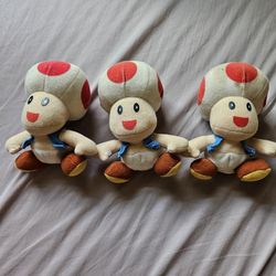 Lot Of 3 Toad Plushies