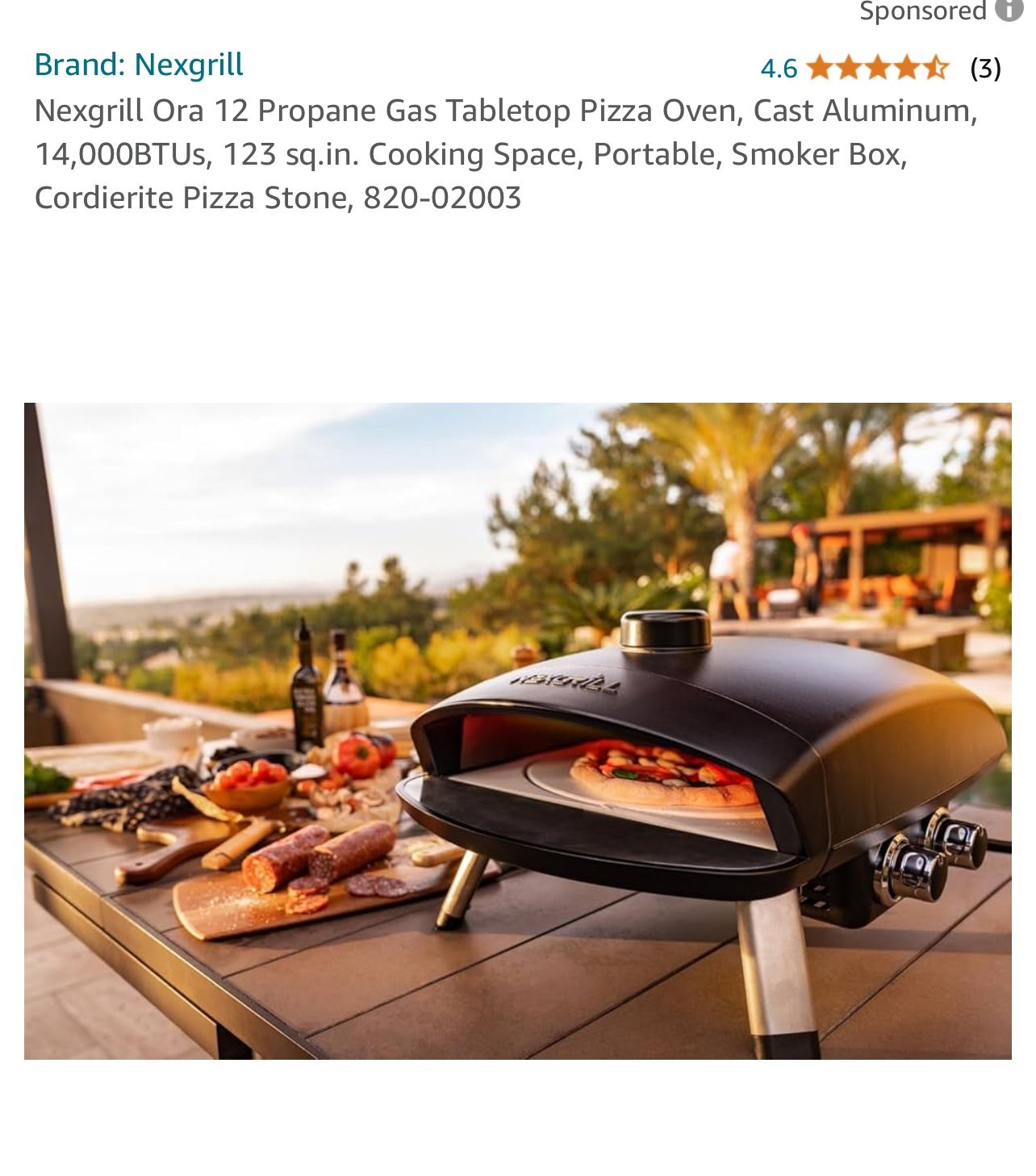 Brand New: Nexgrill Ora 12 Propane Gas Tabletop Pizza Oven