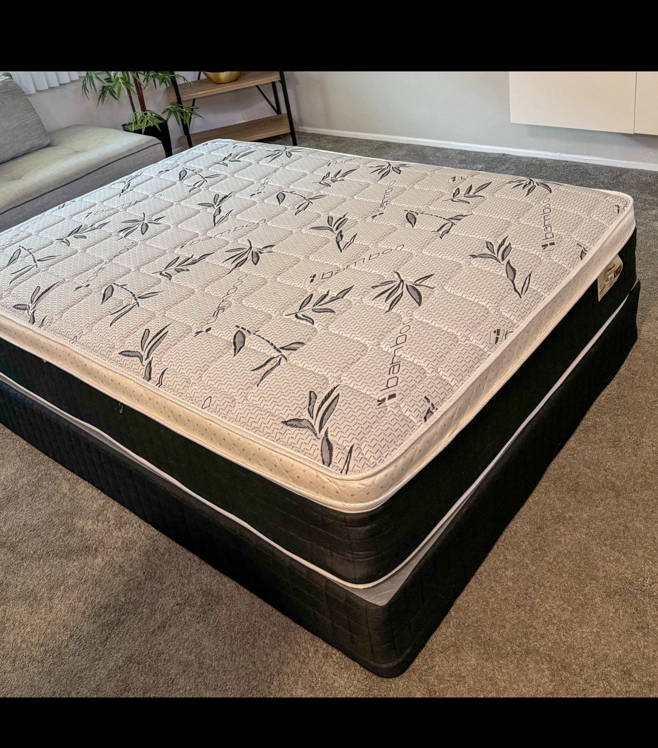 Mattress And Box Spring Bamboo Pillowtop