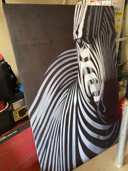 Zebre Print Large Frame 60 In X 40 In