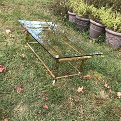 Brass Coffee Table With Glass Cover 
